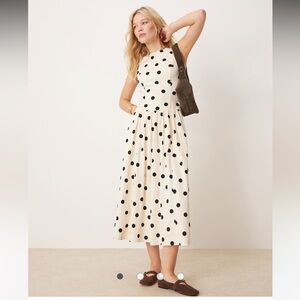 Abercrombie Black and Cream Polka Dot Dress